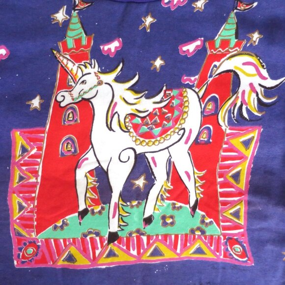 Vintage Marci Lipman Unicorn Turtleneck Sweatshirt Youth M - Picture 3 of 8